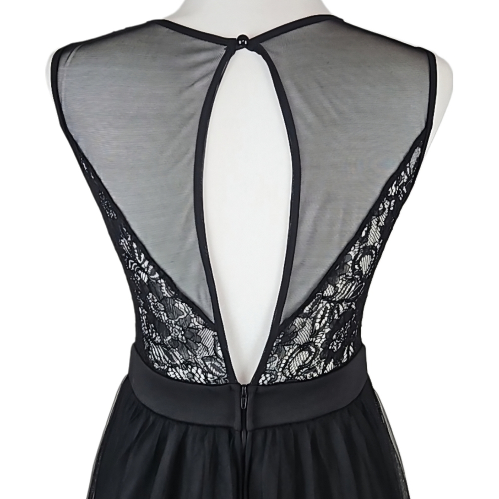 Vintage Y2K Whimsigoth Mesh & Lace Tulle Layered Party Dress Black, Size M - Picture 6 of 8